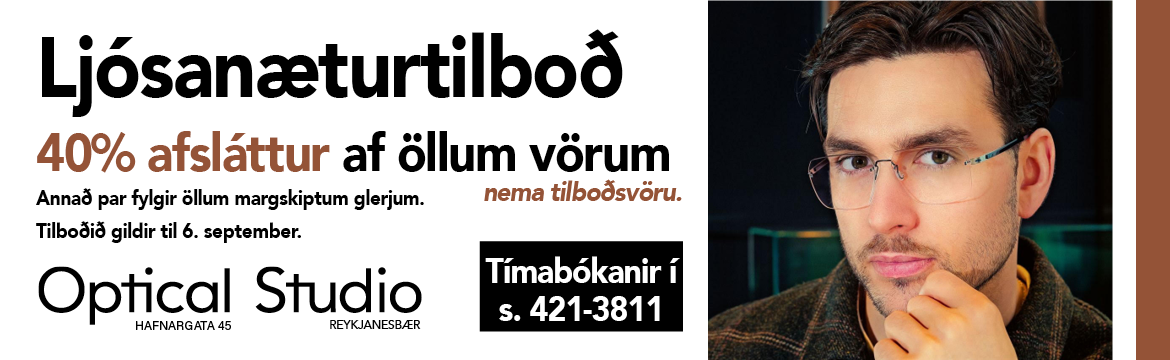 Optical Studio 15, 18, 20, 22, 25, 27, 29. ágúst 1-6 sept karl
