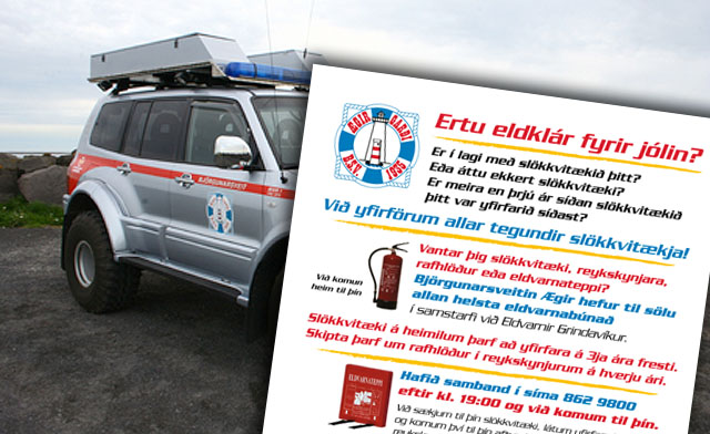 Björgunarsveitin Ægir býður slökkvitæki og reykskynjara fyrir jólin