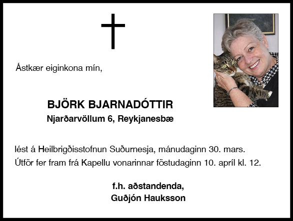 Björk Bjarnadóttir - andlát