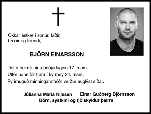 Björn Einarsson - andlát