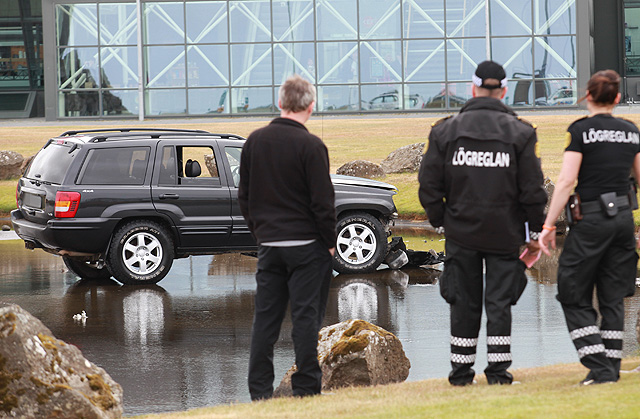 Íslandsferðin hófst í tjörninni við Leifsstöð