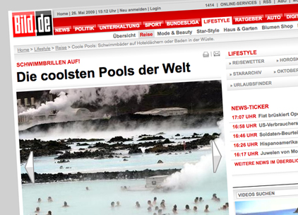 Bláa Lónið á meðal heitustu lauga heims samkvæmt vali Bild.de