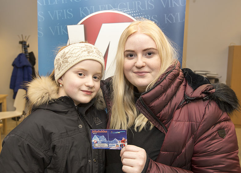 Elín, Ebba og Björg með heppnina með sér