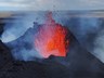 Slæmt skyggni við gosstöðvarnar í rigningunni í nótt