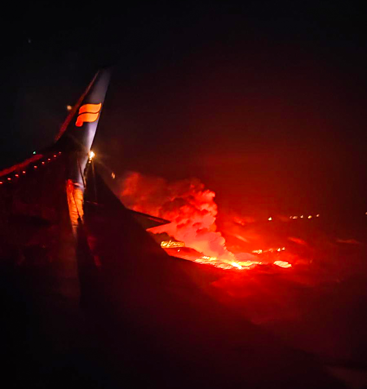 Flugfarþegar með magnað útsýni