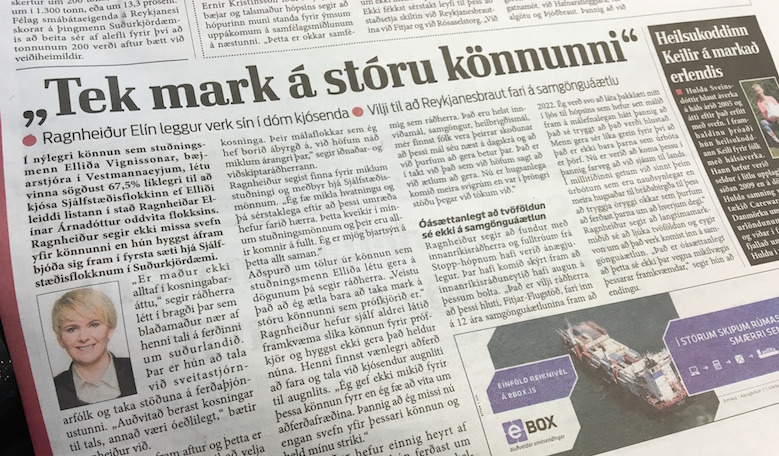 Óvelkomin kanna á forsíðu Víkurfrétta