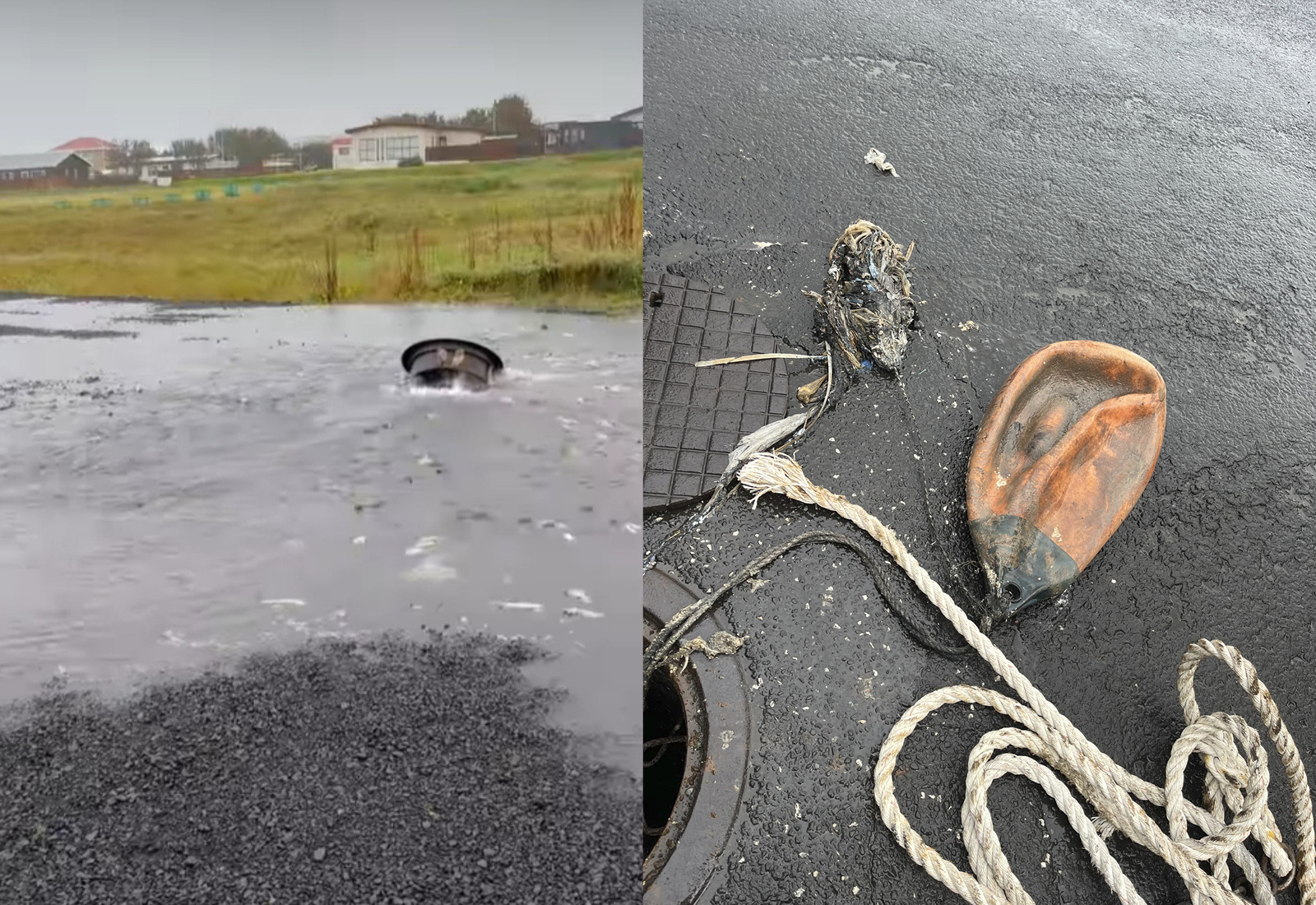 Fráveitan í Sandgerði undir miklu álagi