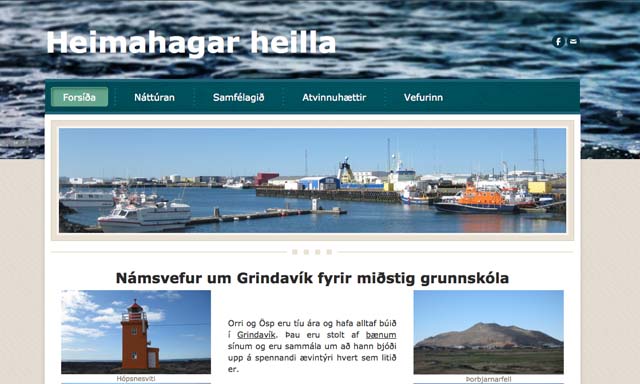 Gerði námsvef um Grindavík