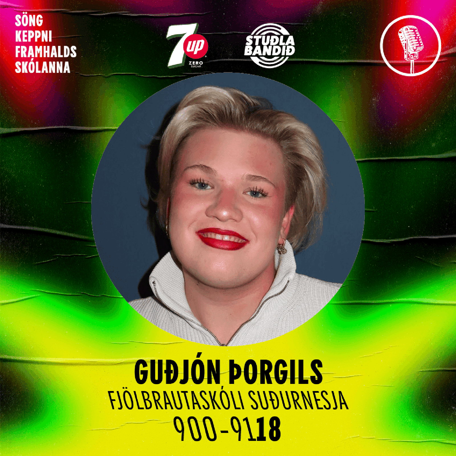 Guðjón Þorgils er fulltrúi Suðurnesja í söngkeppni framhaldsskólanna í beinni á RÚV 