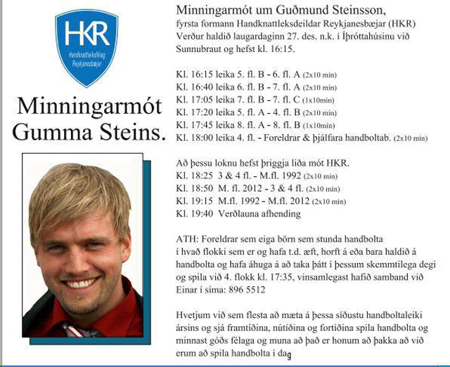 Minningarmót Gumma Steins á laugardag