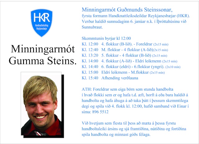 Minningarmót Gumma Steins á sunnudag