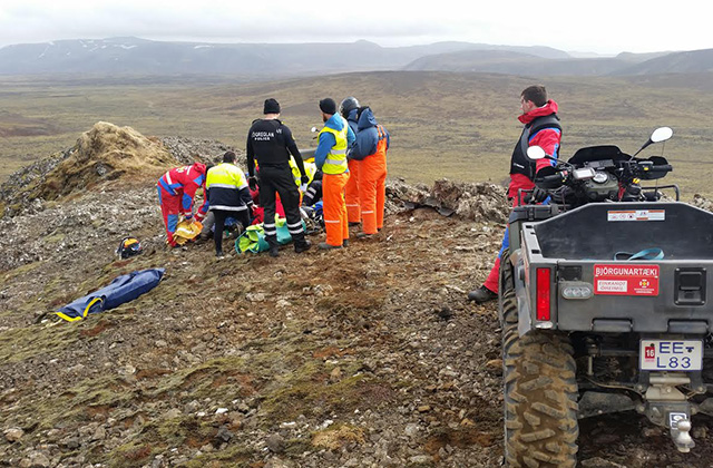 Fjórhjólaslys og bílveltur við Grindavík