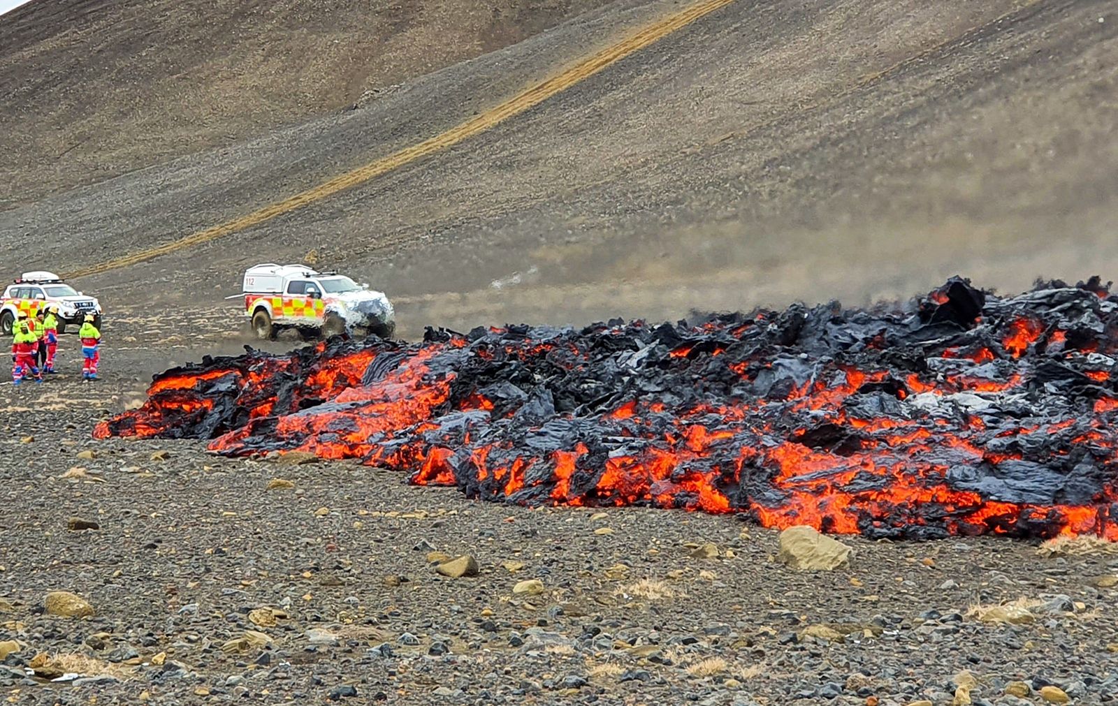 Ráða viðkvæmum frá því að fara að gosstöðvunum