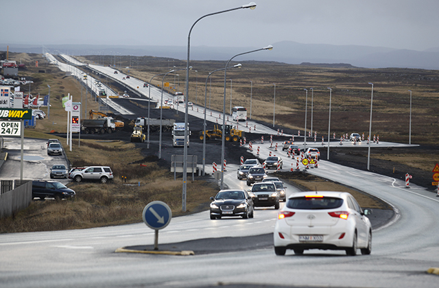 Nýtt hringtorg á Fitjum til bráðabirgða