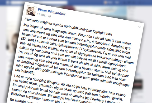 Býður innbrotsþjófi í kaffi