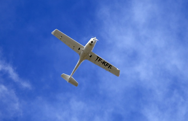 Jómfrúarflug TF-KFF hjá Flugakademíu Keilis