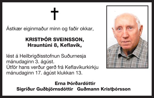 Andlát Kristþór Sveinsson
