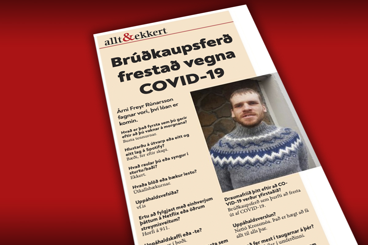 Brúðkaupsferð frestað vegna COVID-19