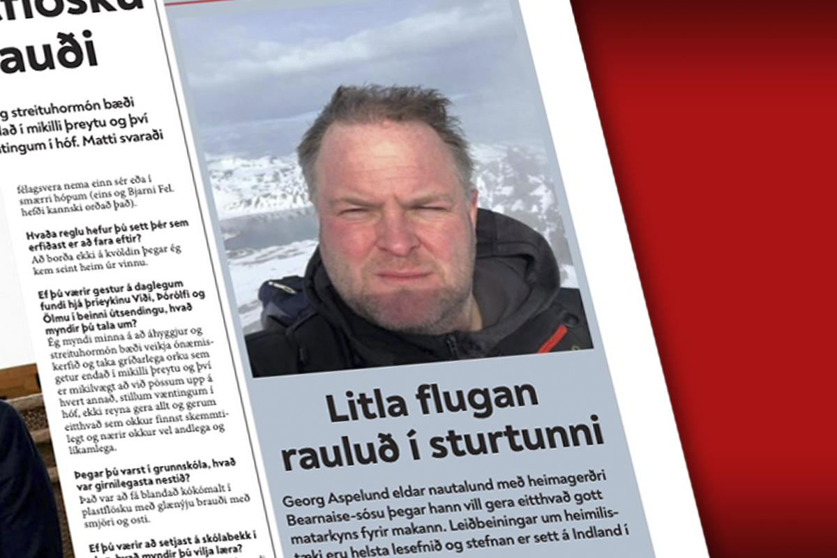 Litla flugan rauluð í sturtunni