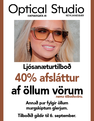 Optical Studio 15, 18, 20, 22, 25, 27, 29. ágúst 1-6 sept kona