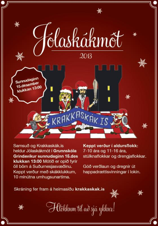 Jólaskákmót fyrir Suðurnesjakrakka