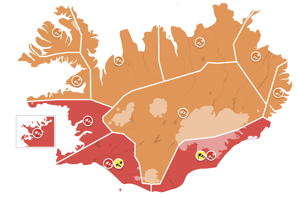 Rauð veðurviðvörun frá Veðurstofu Íslands