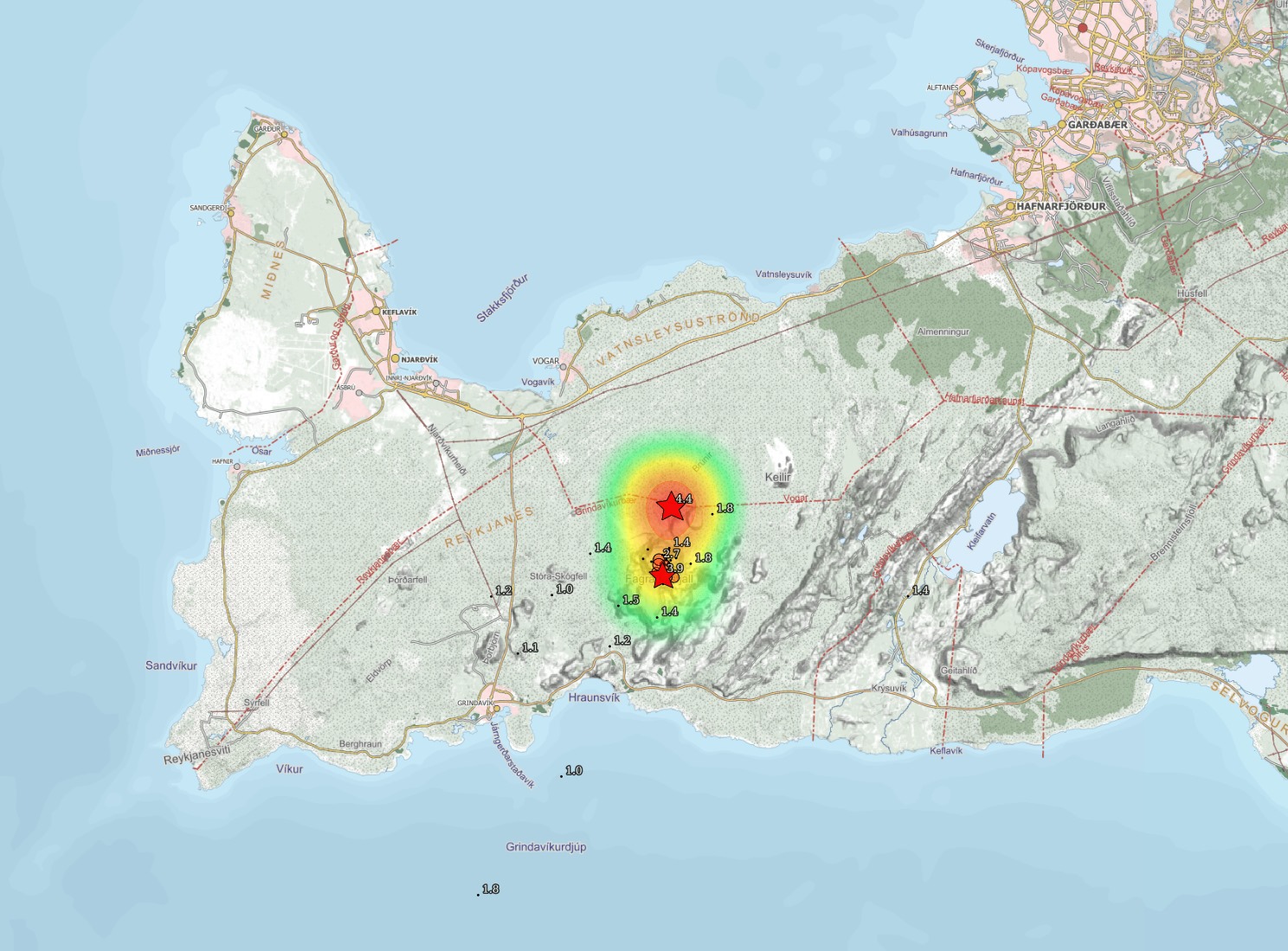 Jarðskjálfti upp á fimm á Reykjanesi fannst víða