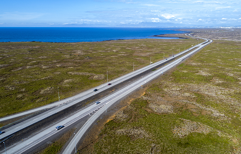 Valt yfir vegrið á Reykjanesbraut