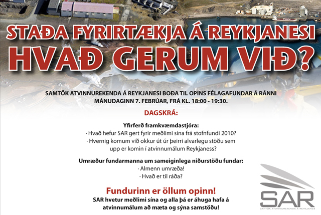 SAR með fund á Ránni síðdegis