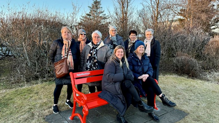 Nýr spjallbekkur hvetur til samtals í Skrúðgarðinum