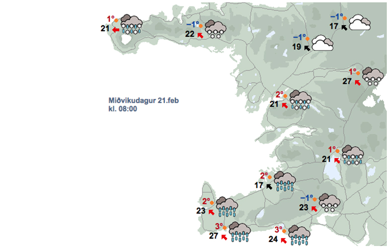 Allt að 40 metra hviður á Reykjanesbraut í fyrramálið
