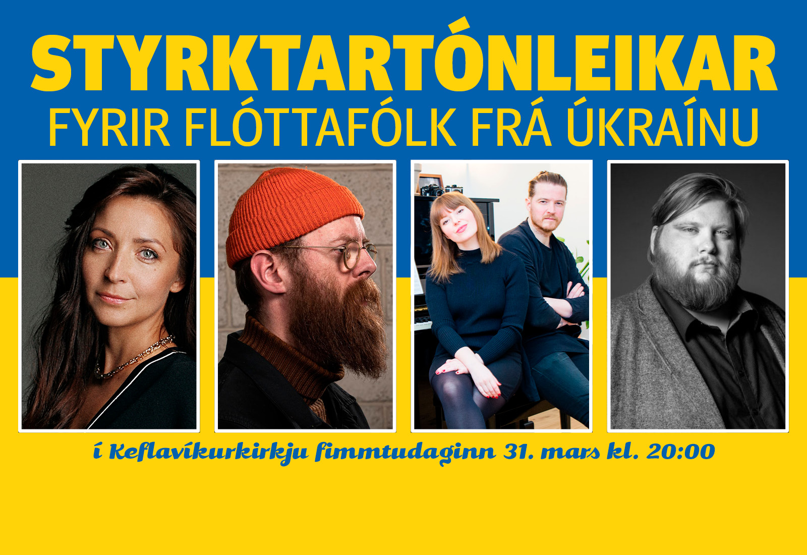 Styrktartónleikar fyrir flóttafólk frá Úkraínu