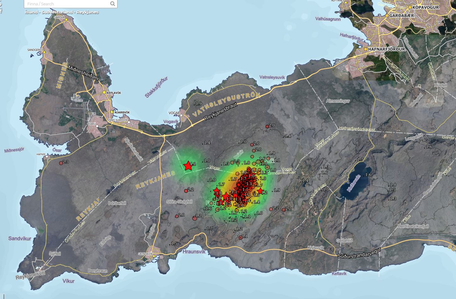 Jarðskjálftarnir í mikilvirkustu eldstöðinni á öllum Reykjanesskaga 