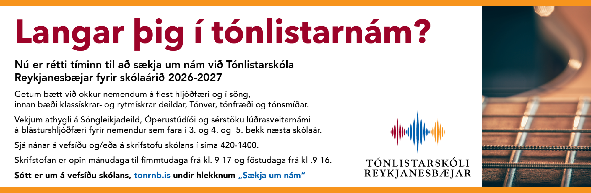 Tónlistarskóli Reykjanesbæjar nám