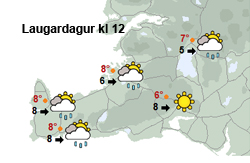 Skýjað og stöku skúrir