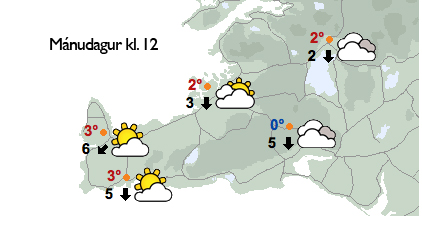 Austanátt með rigningu á morgun