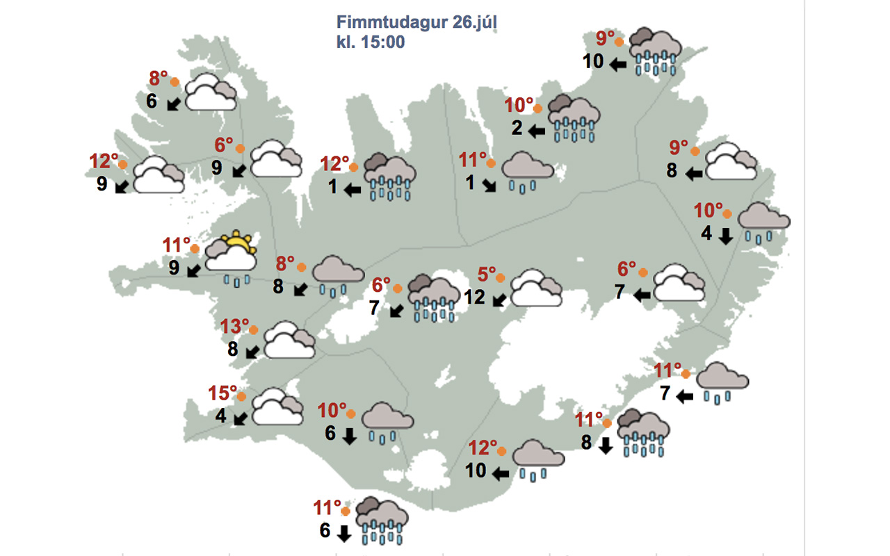 Gæti hangið þurr á morgun