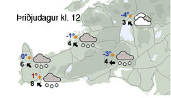 Hlýnar með rigningu
