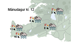Hvassviðri í kvöld