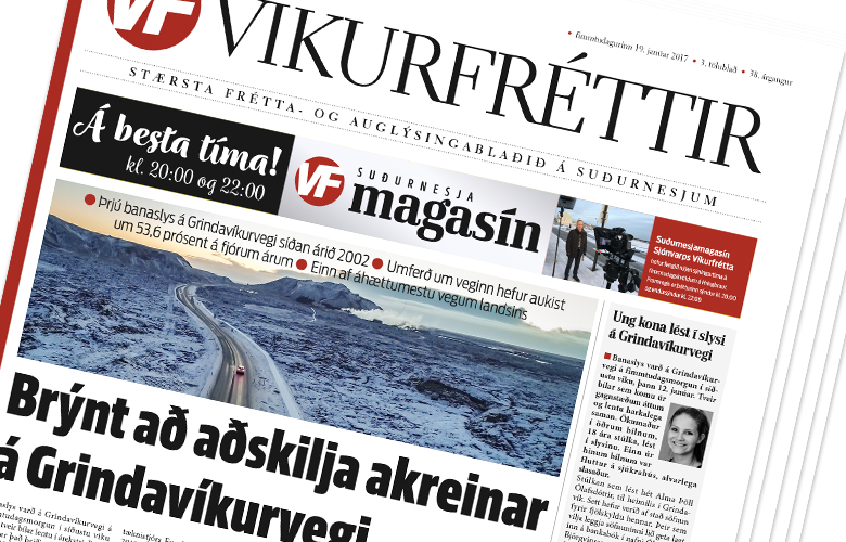 Nýjar Víkurfréttir á vefnum - Grindavíkurvegur einn hættulegasti vegur landsins